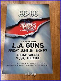 AC/DC Original Alpine Valley Concert Poster 1991