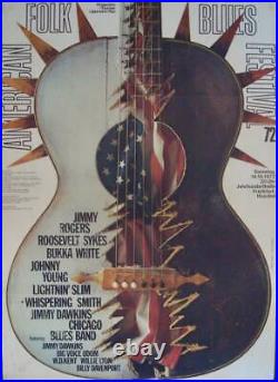 AMERICAN FOLK AND BLUES 1972 German A1 concert poster GUNTHER KIESER