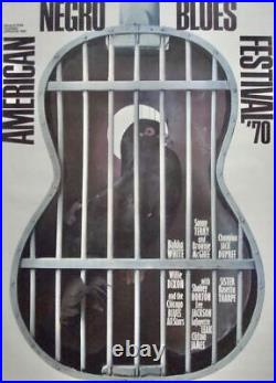 AMERICAN NEGRO BLUES 1970 Vintage German A1 Concert poster GUNTHER KIESER