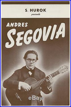 ANDRES SEGOVIA Original 1945 Concert Handbill / Flyer