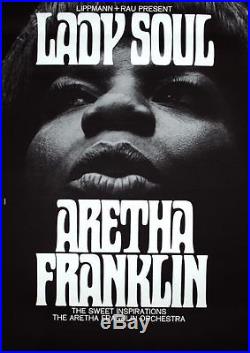 ARETHA FRANKLIN 1968 German A1 concert poster GUNTHER KIESER NEAR MINT SUPERB