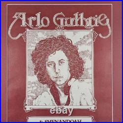 ART Rare VTG Original Arlo Guthrie Concert Poster Bill 27.25x21.25 Framed 1976