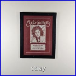 ART Rare VTG Original Arlo Guthrie Concert Poster Bill 27.25x21.25 Framed 1976