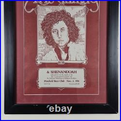 ART Rare VTG Original Arlo Guthrie Concert Poster Bill 27.25x21.25 Framed 1976