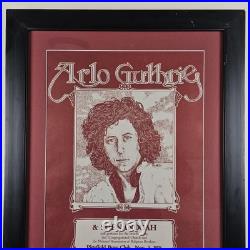 ART Rare VTG Original Arlo Guthrie Concert Poster Bill 27.25x21.25 Framed 1976