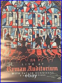 AUTOGRAPHED RED CLAY STRAYS Ryman Night 1 9-4-24 18x24 Concert Poster