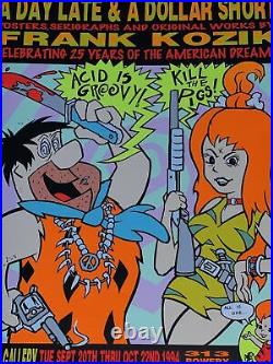 Acid Is Groovy! Kill The Pigs! Fred Flintstone Kozik NY Original Concert Poster
