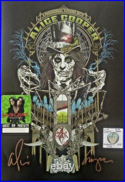 Alice Cooper Hand Signed concert poster, Backstage pass & Guitar Pick 2018 /2024