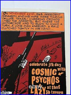 Art Chantry Cosmic Psychos Lazy Cowgirls JFK President Original Concert Poster