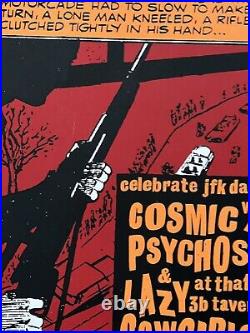 Art Chantry Cosmic Psychos Lazy Cowgirls JFK President Original Concert Poster