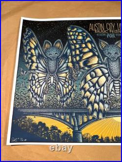 Austin City Limits Music Festival 2017 Poster Todd Slater S/N ACL bats bridge
