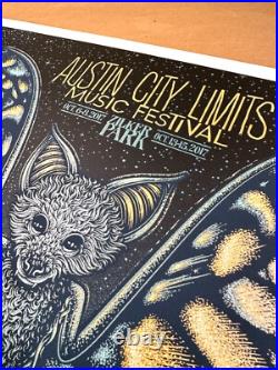 Austin City Limits Music Festival 2017 Poster Todd Slater S/N ACL bats bridge