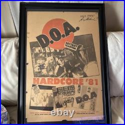 Autographed D. O. A. Original Concert Poster Vancouver B. C.'Hardcore'81' Punk