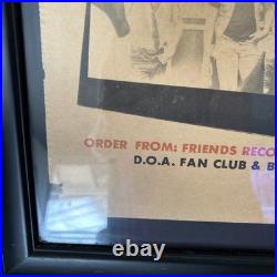 Autographed D. O. A. Original Concert Poster Vancouver B. C.'Hardcore'81' Punk