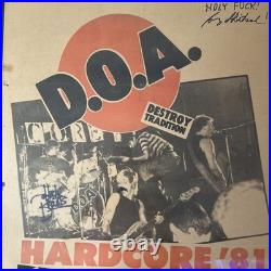 Autographed D. O. A. Original Concert Poster Vancouver B. C.'Hardcore'81' Punk