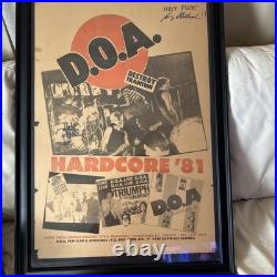 Autographed D. O. A. Original Concert Poster Vancouver B. C.'Hardcore'81' Punk