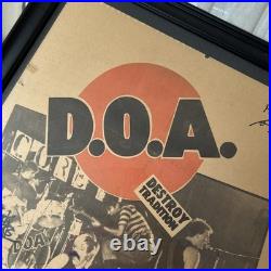 Autographed D. O. A. Original Concert Poster Vancouver B. C.'Hardcore'81' Punk