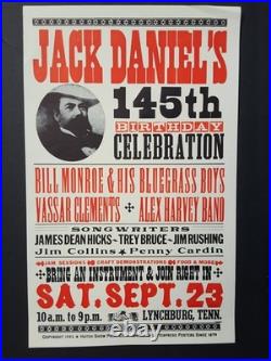 BILL MONROE 1995 JACK DANIELS Hatch Show Print VASSAR CLEMENTS Concert Poster