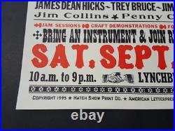 BILL MONROE 1995 JACK DANIELS Hatch Show Print VASSAR CLEMENTS Concert Poster