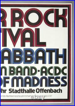 BLACK SABBATH + AC/DC mega rare vintage original Offenbach 1977 concert poster