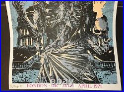 BLACK SABBATH RARE CONCERT POSTER LONDON ENGLAND 1971 Artist Proof #15/36