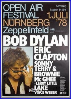 BOB DYLAN Eric Clapton rare vintage original Nuremberg 1978 concert poster