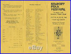 BOB DYLAN Joan Baez more Original 1964 Newport Folk Festival Concert Handbill
