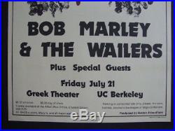 BOB MARLEY ORIGINAL 1978 BERKELEY GREEK THEATER CONCERT POSTER / Reggae Rasta
