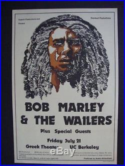 BOB MARLEY ORIGINAL GREEK THEATER UC BERKELEY 1978 CONCERT POSTER / Reggae Rasta