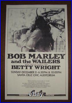 BOB MARLEY & THE WAILERS 1978 ORIGINAL CONCERT POSTER 1ST PRINT / Reggae Rasta
