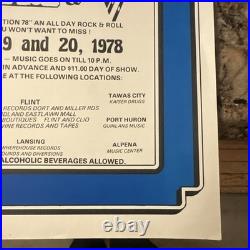 BOB SEGER- VAN HALEN-CHEAP TRICK Original Concert Tour Poster 1978 Rare Michigan