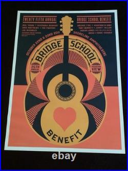 BRIDGE SCHOOL BENEFIT 2011 Concert Poster BECK Foo FIghters PEARL JAM 14x21 USED