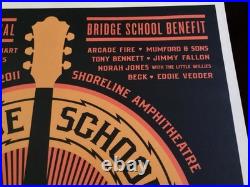 BRIDGE SCHOOL BENEFIT 2011 Concert Poster BECK Foo FIghters PEARL JAM 14x21 USED