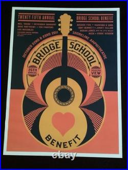 BRIDGE SCHOOL BENEFIT 2011 Concert Poster BECK Foo FIghters PEARL JAM 14x21 USED