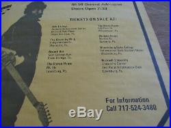BRUCE SPRINGSTEEN Original Oversize 1975 Concert Poster Mint Cond. 17 1/2 x 23