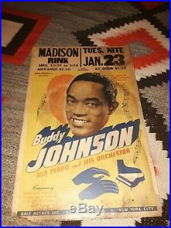 BUDDY JOHNSON His Piano & His Orchestra Original Concert Poster 22 x 14 1951