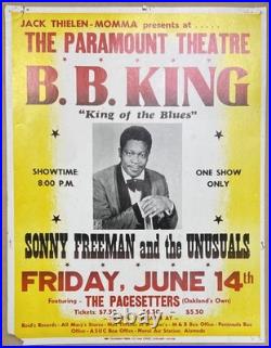 B. B. KING Paramount Theatre Original 1974 Boxing-Style Concert Poster