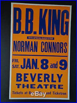 B. B. King At The Beverly Theatre Original Vintage Rock Concert Promo Poster