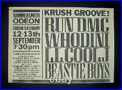 Beastie Boys, RUN DMC, LL Cool J, Raising Hell Tour 1986 London Concert Poster
