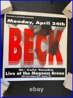 Beck Cafe Tacuba 2000 Denver Magness Arena Concert Poster Lindsey Kuhn Signed