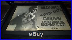Billy Joel Rare Original Nassau Coliseum 1977 Concert Promo Poster Ad Framed
