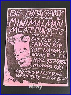 Birthday Party Minimal Man Meat Puppets Keystone Berk Original Concert Poster
