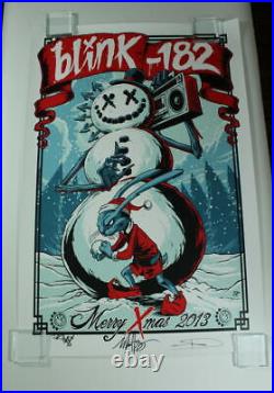 Blink-182 Signed Autograph Le Concert Tour Poster Merry Christmas Xmas 2013