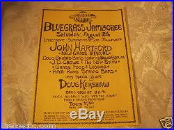 Bluegrass Jamboree Milwaukee John Hartford Doug Kershaw Original Concert poster