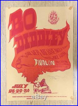 Bo Diddley Avalon San Francisco 1966 Fd18-1 Concert Poster Signed Mouse Original