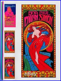 Bob Dylan Paul Simon Concert Poster 1999 Original Uncut Proof Signed Bob Masse