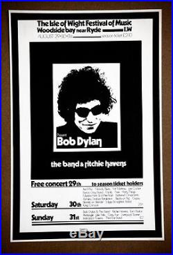 Bob Dylan Richie Havens Isle of Wight Concert Rare Original 1969 Promo Poster