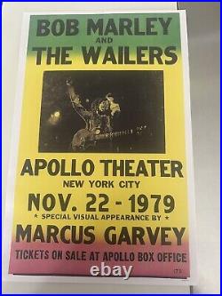 Bob Marley Original Vintage Concert Poster Rare Authentic Bob Barley Memorbilia