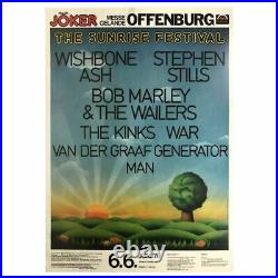 Bob Marley & The Wailers 1976 Sunrise Festival Offenburg Concert Poster (Ger)
