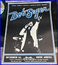 Bob Seger Original Concert Poster 22x17 1976 Central Michigan Rare 70's NOS
